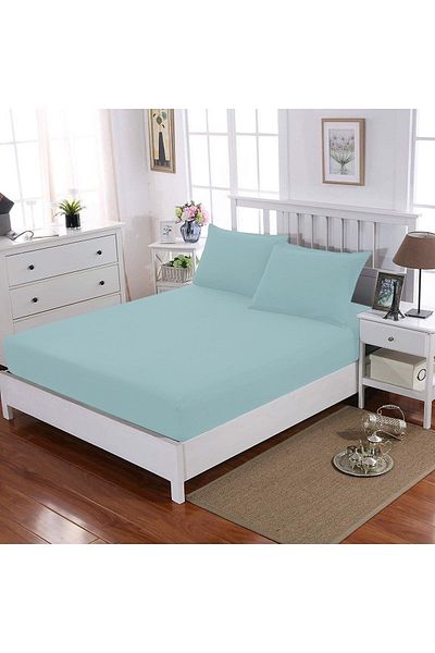 Good Morning Mint Double Elastic Sheet - 2 Pillowcases 160x200