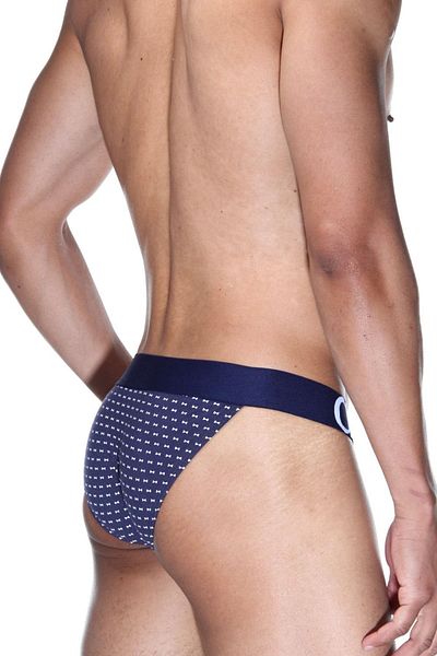 darkzone Men's Navy Blue Pine Tree Patterned Waistband Cotton Slip