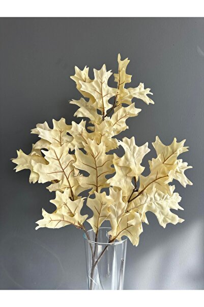 Luvienn Yapay Pelit Ağaç Dalı-Kremrengi Ağaç Yaprakları-Yapay Vazo Bitkisi