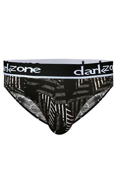darkzone Men's Geometric Patterned Black Cotton Slip
