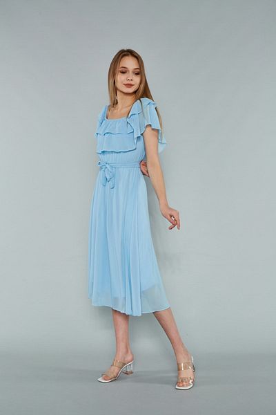 MACFLY Carmen Collar Chiffon Dress