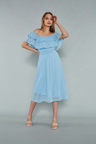 MACFLY Carmen Collar Chiffon Dress