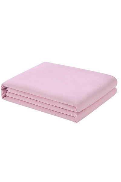 Soft Colours ملاءة سرير مفردة باللون الوردي بدون مطاط - ملاءة سرير فندقية مقاس 160x240 سم