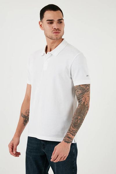 Levi's Men's White Polo Collar T-Shirt - 100% Cotton, Regular Fit A9451-0000