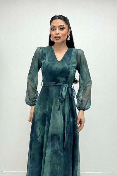 Phoenix Women Rochie cu decolteu în V cu model Tie Dye