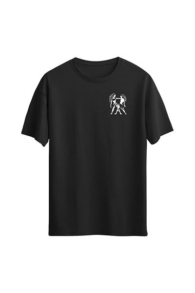 Açık Garaj Unisex Gemini Zodiac Printed Regular T-shirt