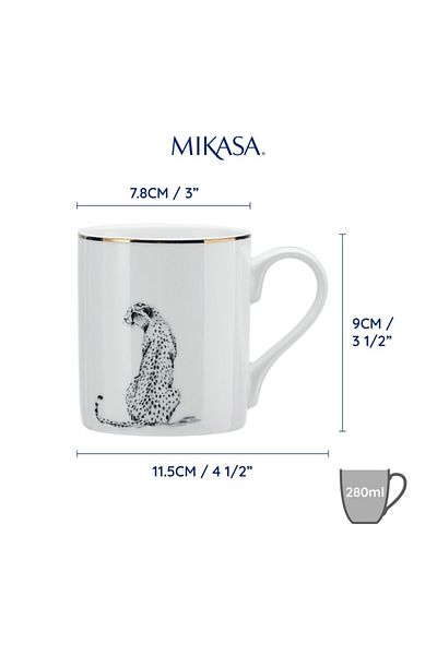 MIKASA 280ml Fine China Cheetah Patterned Mug