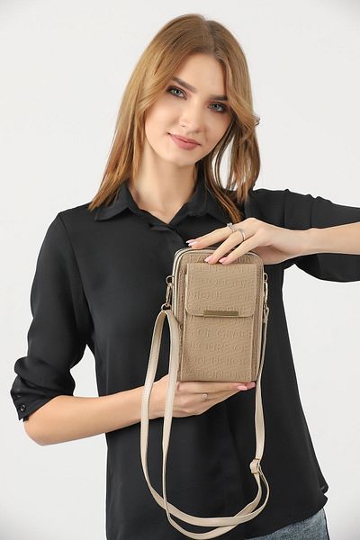Universal Platinum Women's Cross Strap Phone Wallet Bag with 3 Compartments