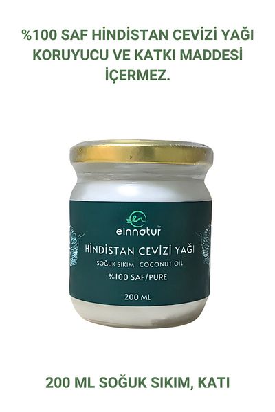 EinNatur 200 Ml 100% Pure Coconut Oil - Cold Pressed, Coconut Oil