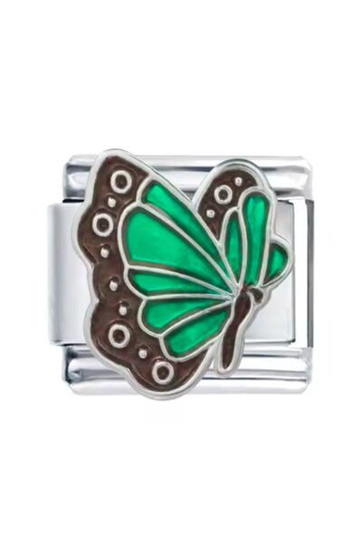 Naturel Tılsım سحر الفراشة الخضراء الإيطالية المصنوعة من الفولاذ المقاوم للصد...