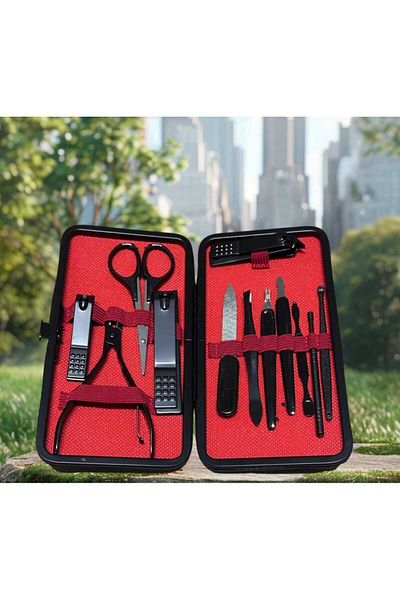 CARNIVAL LAND 13 Pieces Manicure Pedicure Set with Bag - Care Hand and Foot Nail Clippers, Rasp Tweezer Pliers, Acne Needle