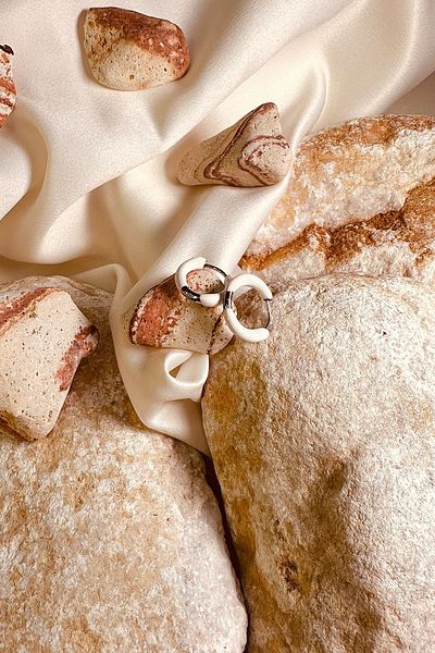 MOONİ ACCESSORİES White Silver Silver Stainless Steel Earring Hoop Model