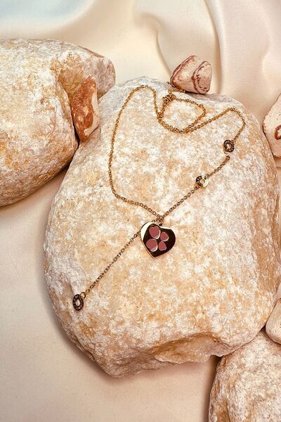 MOONİ ACCESSORİES الصلب الأرجواني تصميم القلب نموذج الأرقام الرومانية أنيق ال...