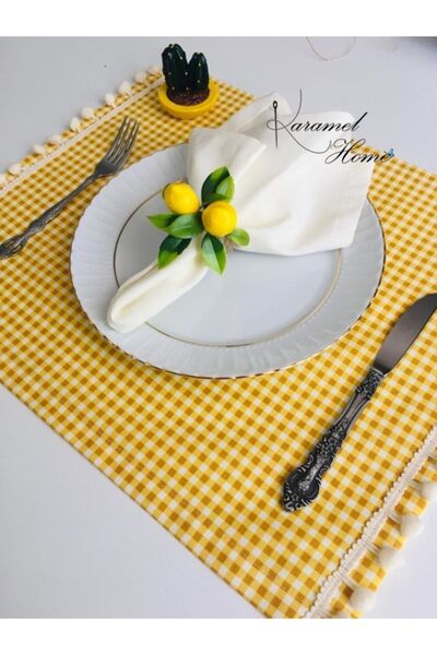 Karamelhome Limon Salkım 6'lı Peçete Halkası Yüzüğü