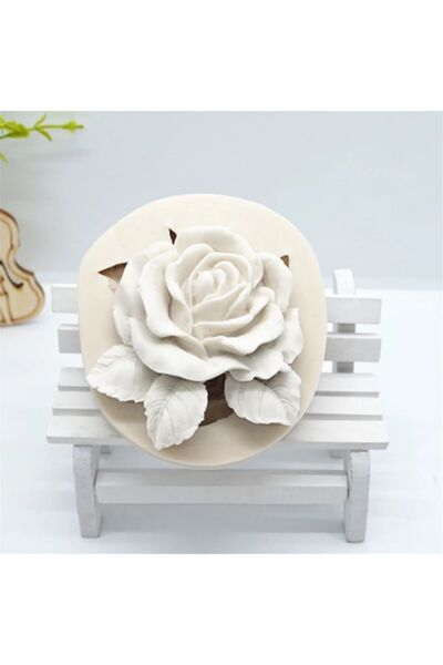HogART Design Rose Shaped Candle Cake Soap & Scented Stone Silicone Mold