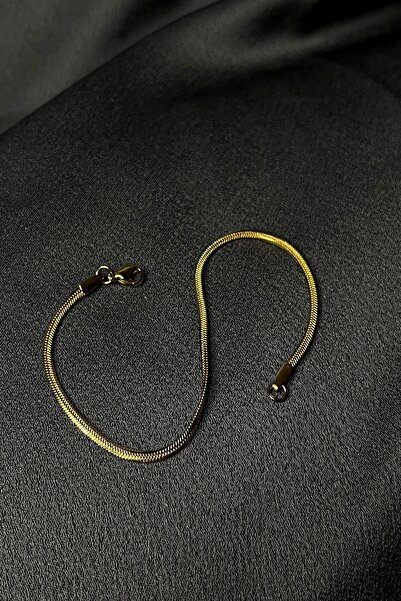 MOONİ ACCESSORİES Steel Design Italian Model 3mm Gold Gold Color 316L 21cm Br...