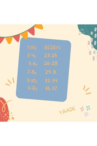 YAADE 8 ÇİFT BURUN DİKİŞSİZ ÇOCUK ÇORABI