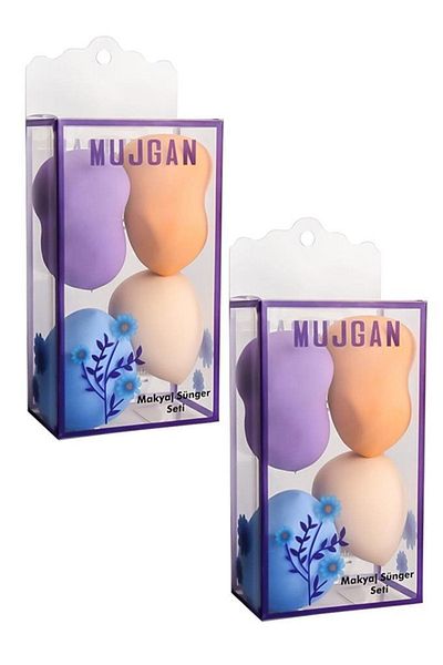 MUJGAN 4-Piece Boxed Pear Sponge Set of 2