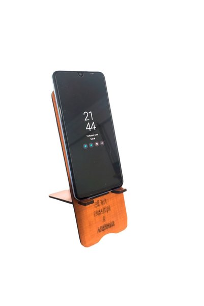 hü ma tasarım ve aksesuar 10 Pieces Portable Phone Tablet Holder Apparatus Stabilizer Table Top Patterned Wooden Phone Holder