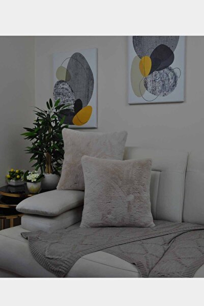 Paris Life Pelüş Rabbit Tavşan Kırlent Kılıfı Kare - Krem