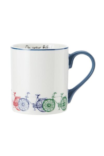 MIKASA 280ml Fine China Mug with Bicycle Pattern