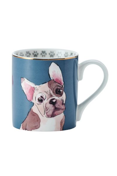 MIKASA 280ml Fine China French Bulldog Patterned Mug