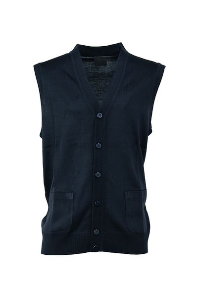 Oppland Men's V-Neck Buttoned Pocket Classic Model Comfortable Cut Full Pattern Woolen Woven Vest