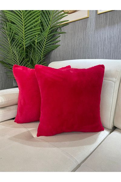 Paris Life Plush Rabbit Rabbit Throw Pillow Cover Square - Red