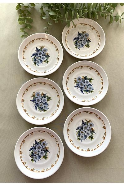 Yiğit Seramik Züccaciye Yediveren Flower 6-Piece Tea Plate