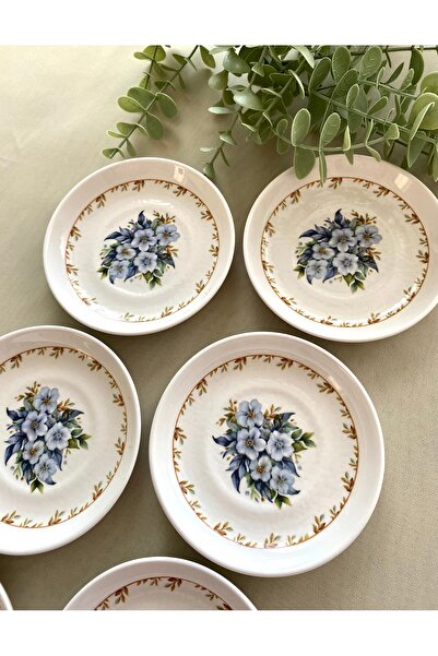 Yiğit Seramik Züccaciye Yediveren Çiçeği 6’lı Çay Tabağı