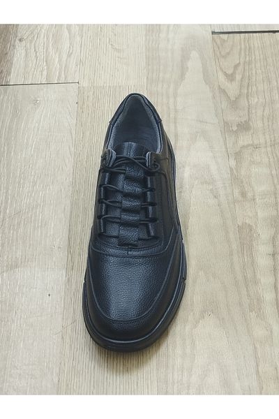Dündar Men's Winter Shoes - Genuine Leather, Rubber Sole, Lace-up and Orthobetic