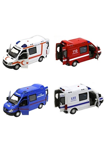 Vardem Oyuncak Metal Çek Bırak Işıklı Sesli 1:32 Ambulans Polis Itfaiye Ve Jandarma 1 Adet