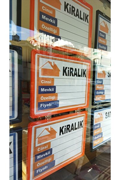 ETİKETLİK FİYATLIK Emlak Vitrin Çerçeveleri Turuncu/siyah 12li