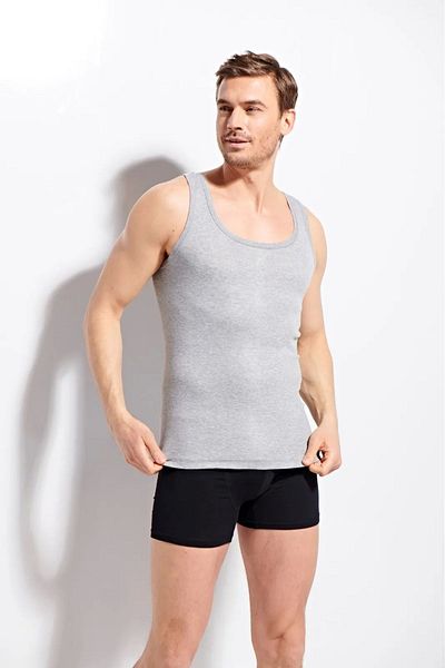 Kolcu Men's Rib 100% Cotton Athlete K1231 - Gray