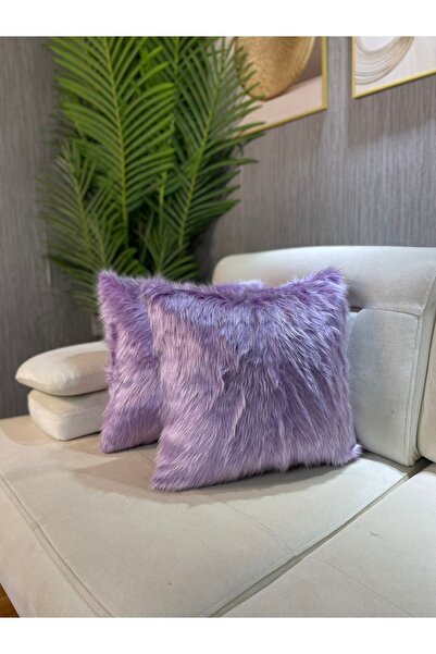 Paris Life Pelüş Kırlent Kılıfı Kare - Lila