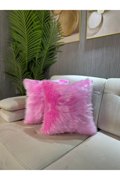 Paris Life غطاء وسادة من القطيفة باللون الوردي