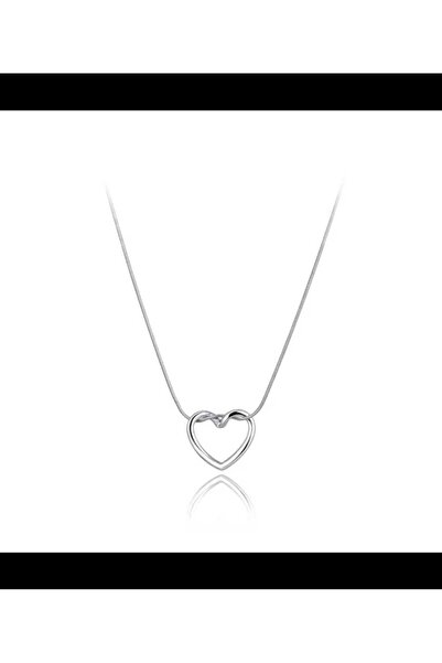 ESJ Paslanmaz Çelik Yılan Sırtı Boru Model Italyan Zincir Kalpli Kadın Kolye ...