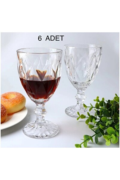 DİBA AVM 6 Lı Cam Kahve Yanı Su Bardağı Kadeh Kupa Bardak 95 ml 6 Lı Cam Kahv...
