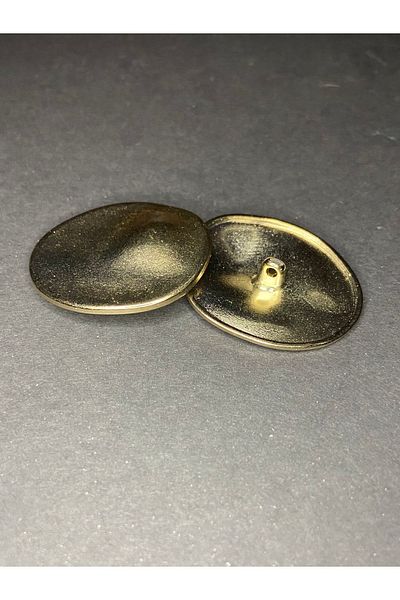 arty's Gold Rose Gold Oval Ellipse Metalized Button with Bottom Legs 4 Cm - 3 Pieces