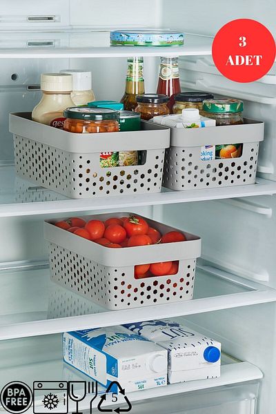 ALP HOME Penta Set of 3 - Organizer Basket anD Kitchen Bathroom Organizer, Multi-purpose, Without LiD