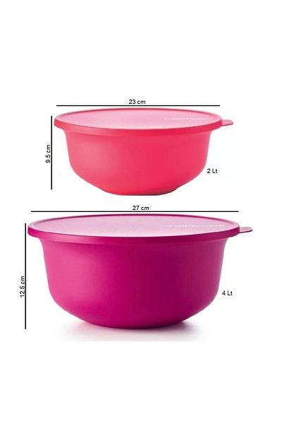 Tupperware Aloha Set of 2 Storage Serving Container (4lt-2lt) Hsgl