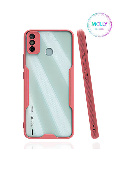 Molly Tecno SPARK 6 GO Için Pamuk Şeker Kamera Korumalı Buzlu Slim Şeffaf Sil...