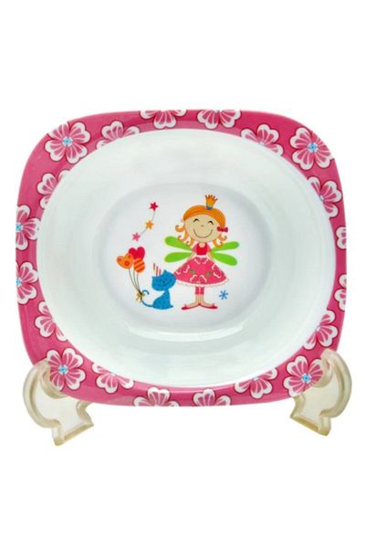 ggs Baby Food Plate Pink Princess Form Set of 5 Melamine Square