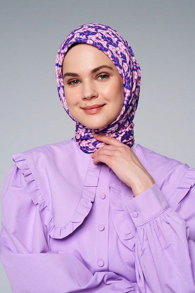 Modakaşmir Wheel Flower Pattern Bamboo Scarf