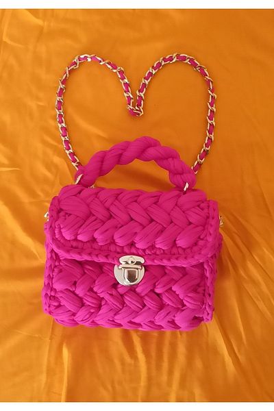 BY HATİCE DOĞAN Combed Cotton Thread Pistachio Model Knitted Women's Bag
