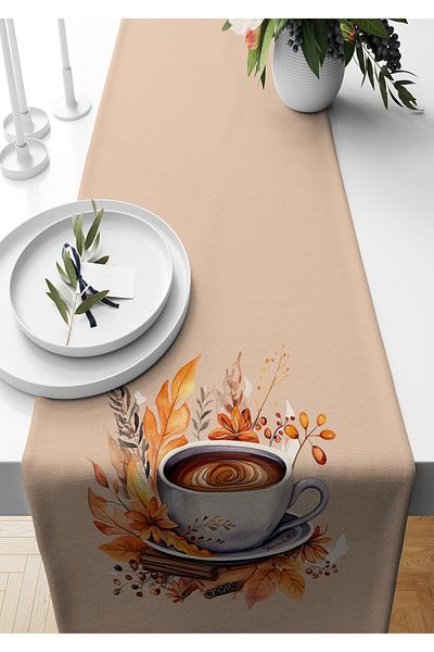 Bertille Home Φθινοπωρινή σειρά - 140x40 cm Digital Printed Runner (Φθινόπωρο αποκριών)