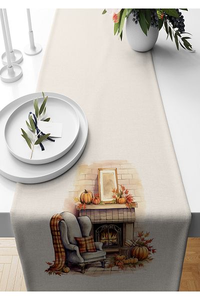 Bertille Home Autumn Series - 140x40 cm Digital Printed Runner (Halloween Autumn)