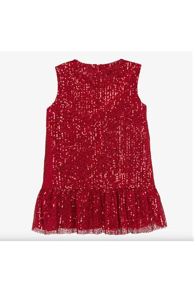 For Kids Baby Red Sequined Girl's Dress