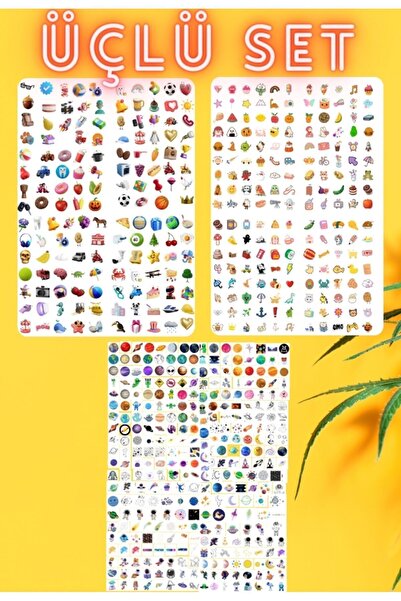 Etiketçi Paşa Üçlü Fırsat Seti - 16 Sayfa - 1000 Adet Sticker - 3D Boyutlu - ...