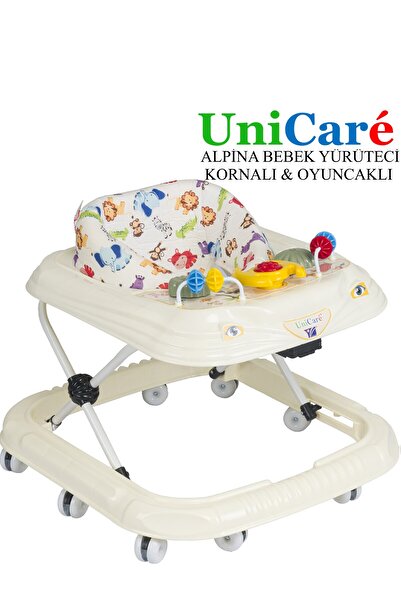 UniCare Yürüteç Bebek Yürüteci Örümcek Kornalı Oyuncaklı Bebek Yürüteci 3 Kad...